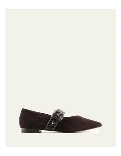 Cosette Dress Flats in Bitter Choc Suede