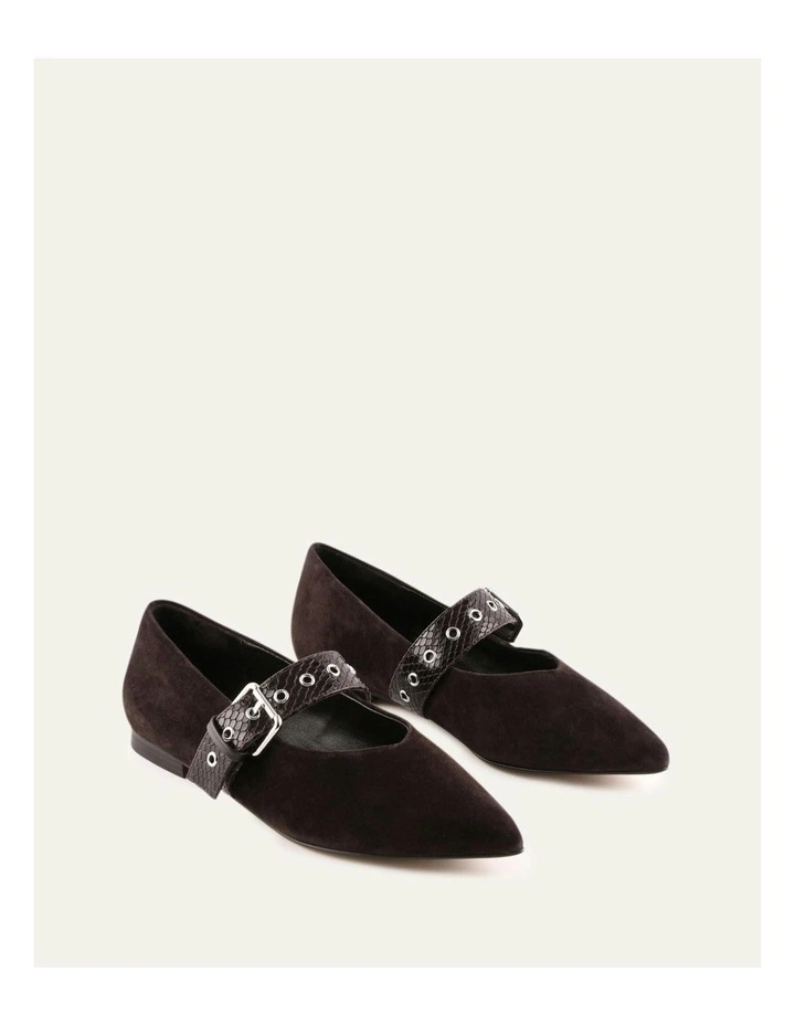 Cosette Dress Flats in Bitter Choc Suede image 2