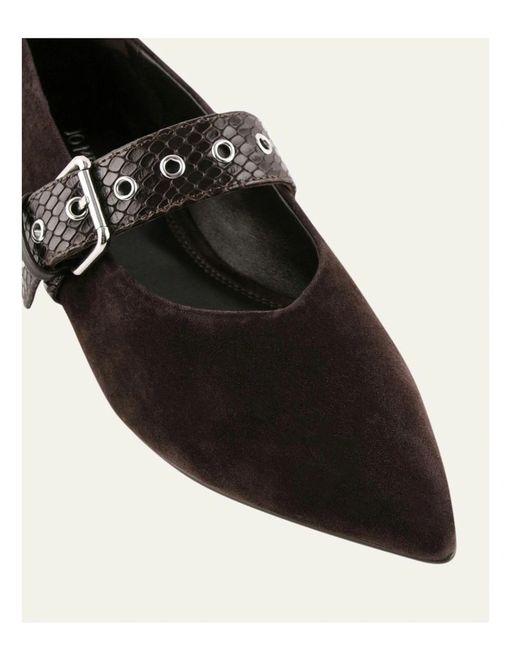 Cosette Dress Flats in Bitter Choc Suede image 3
