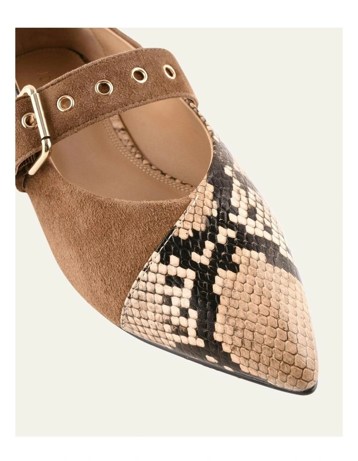 Cosette Dress Flats in Beige Snake Multi image 3