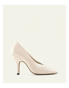 Carey  Leather High Heels in Off White