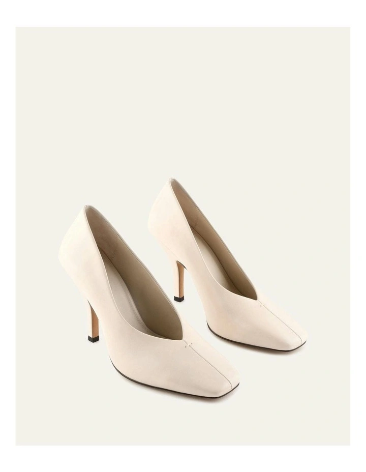 Carey  Leather High Heels in Off White image 2