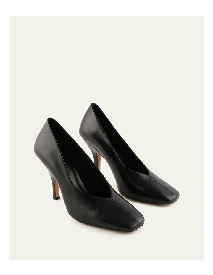 Carey Leather High Heels in Black image 2