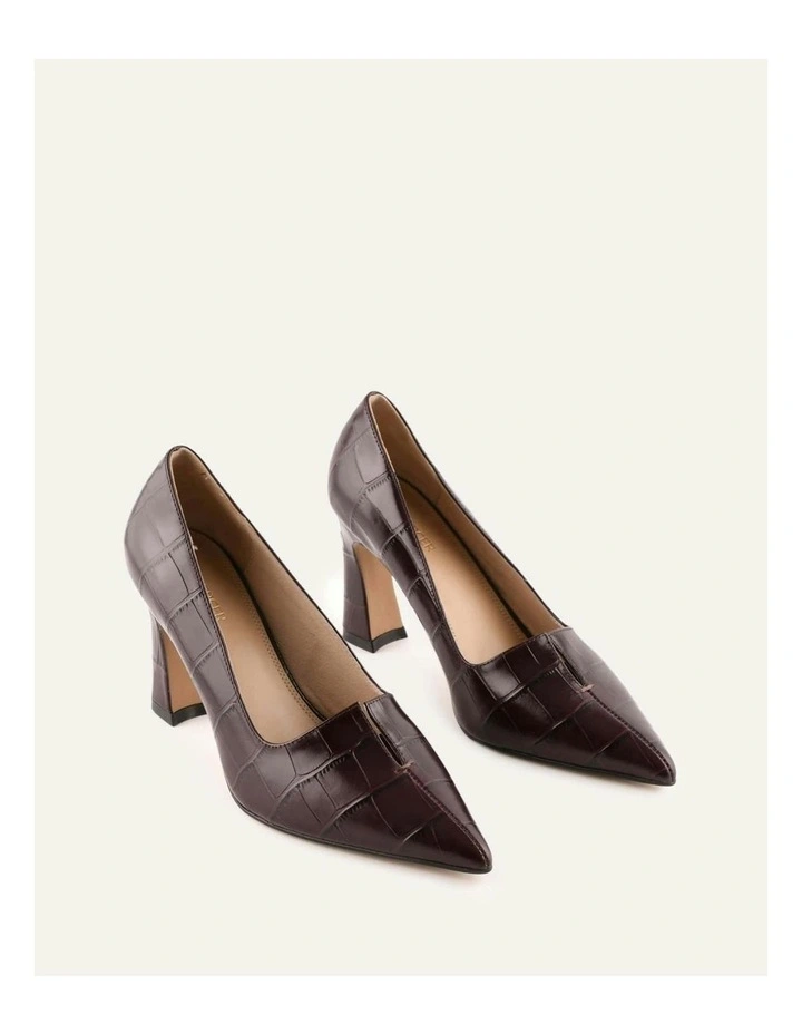 Dominique High Heels in Mahogany Croc image 2