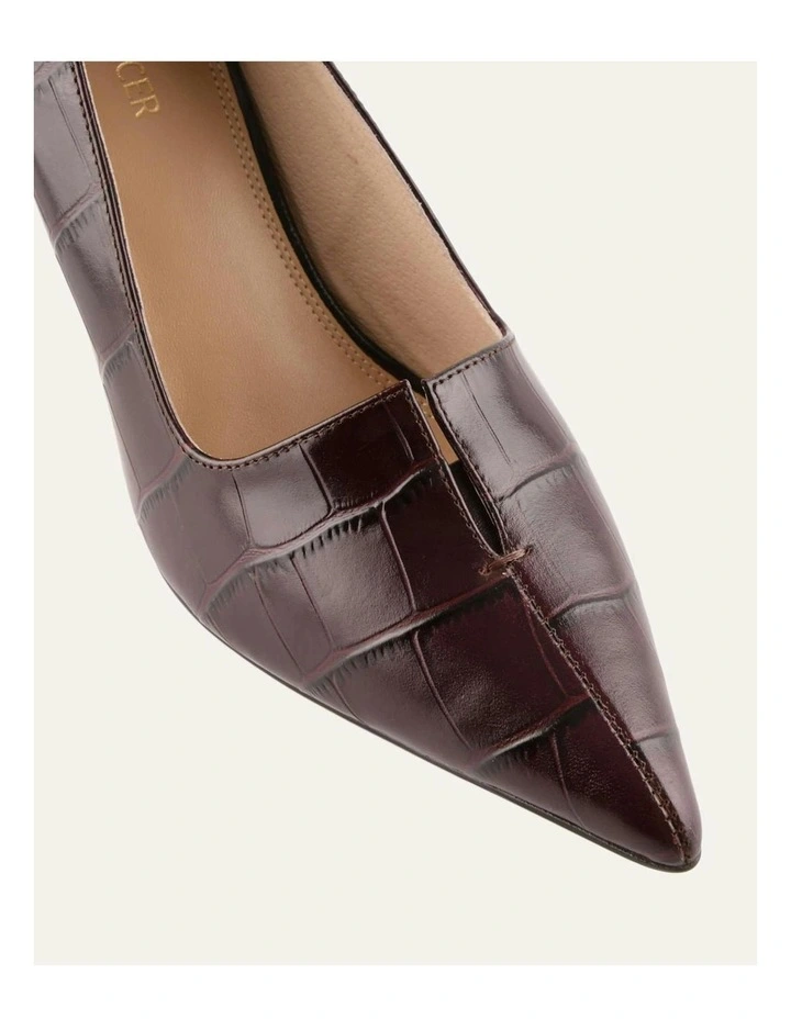 Dominique High Heels in Mahogany Croc image 3