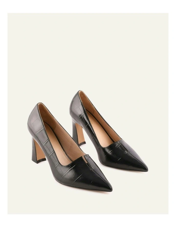 Dominique High Heels in Black Croc image 2