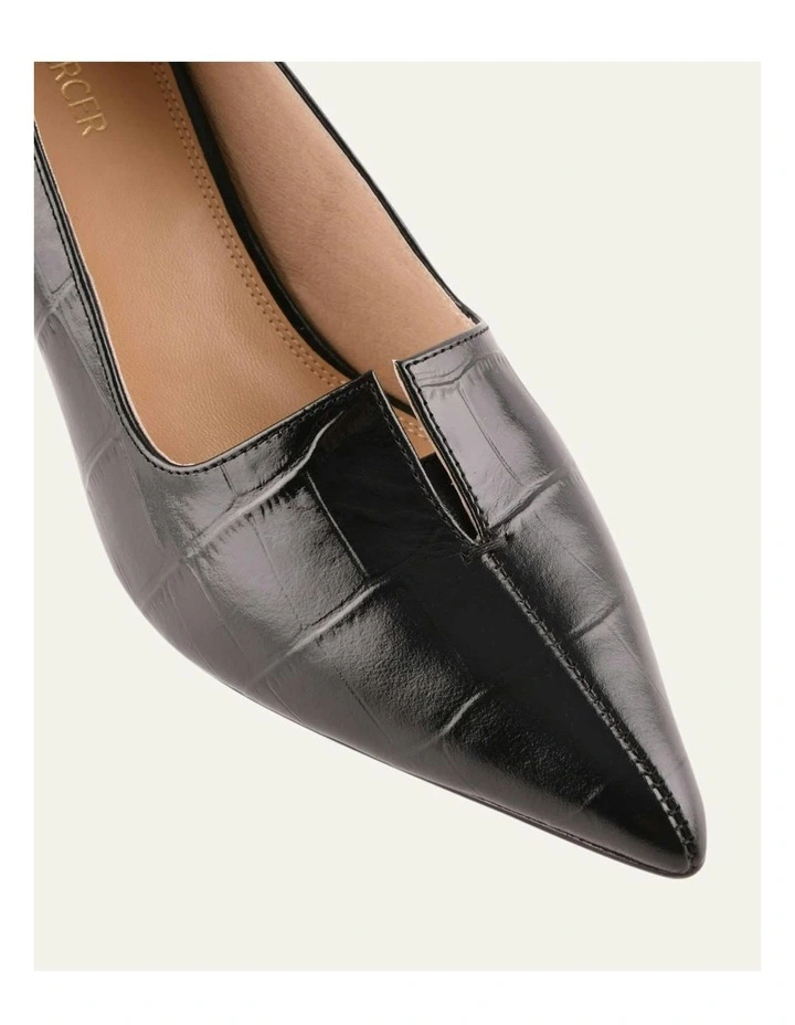 Dominique High Heels in Black Croc image 3