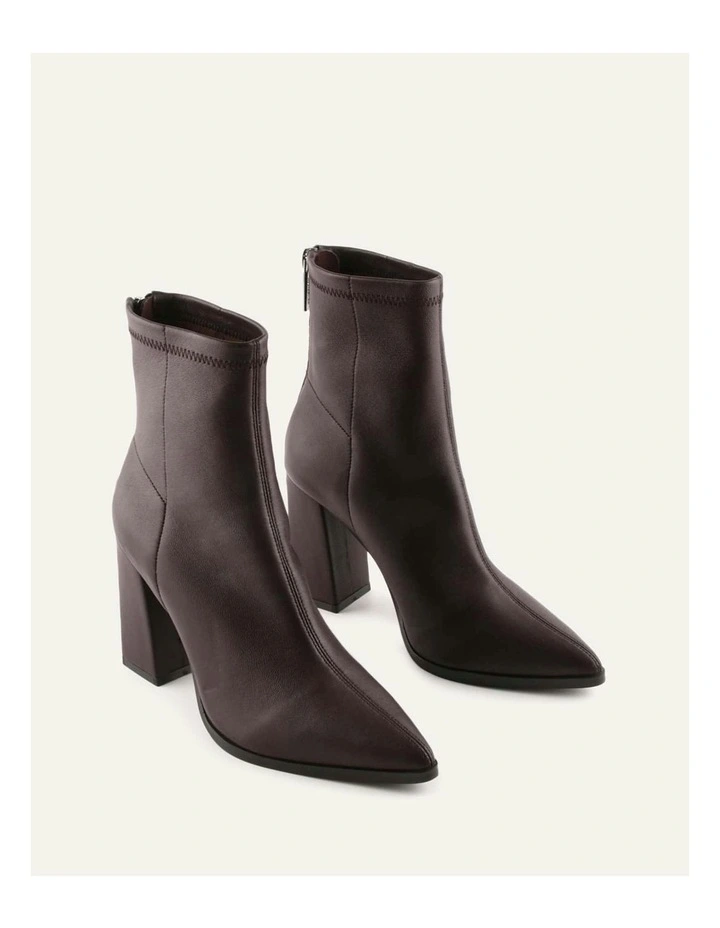 Teo High Leather Ankle Boots in Bitter Choc image 2
