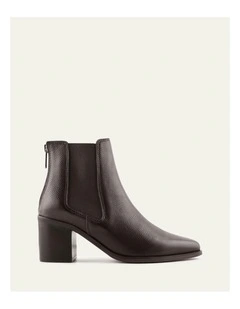Allure Leather Mid Ankle Boots in Bitter Choc
