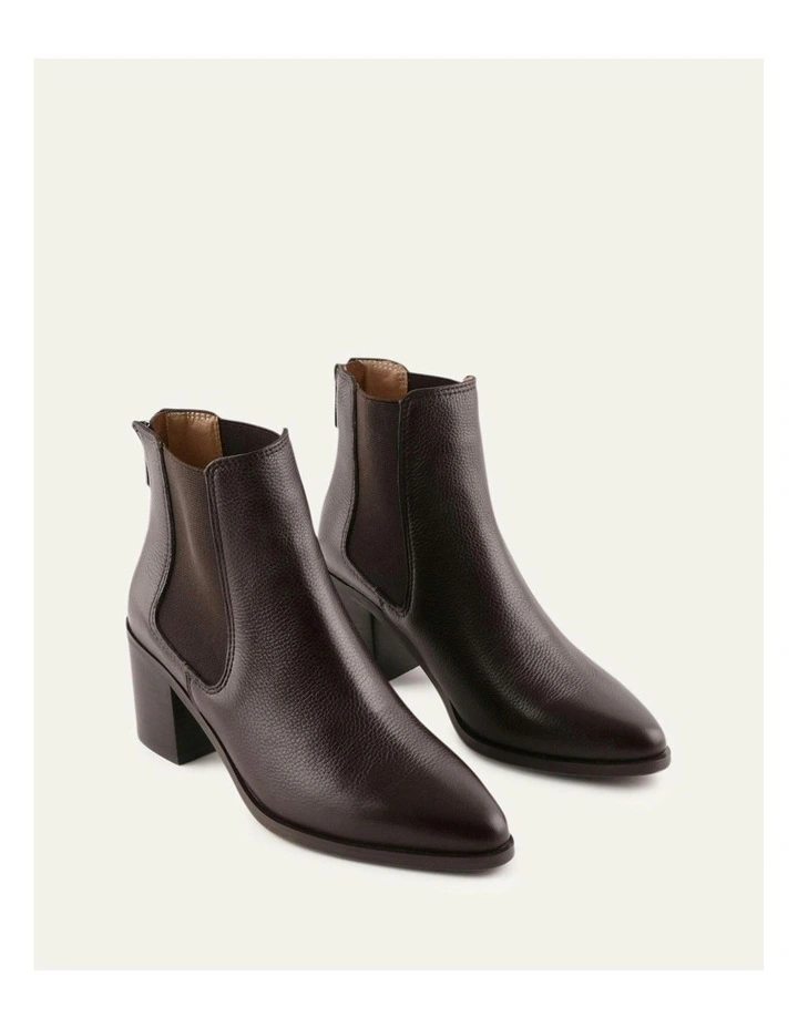 Allure Leather Mid Ankle Boots in Bitter Choc image 2