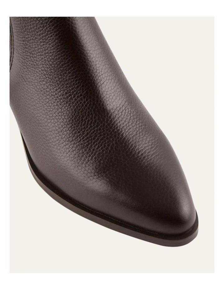 Allure Leather Mid Ankle Boots in Bitter Choc image 3