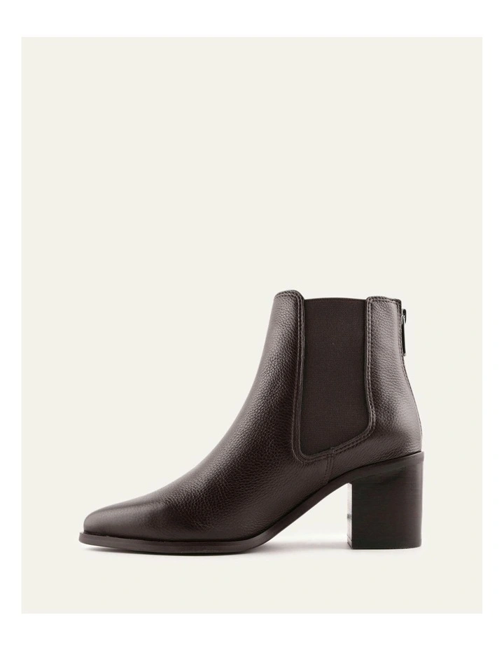 Allure Leather Mid Ankle Boots in Bitter Choc image 5