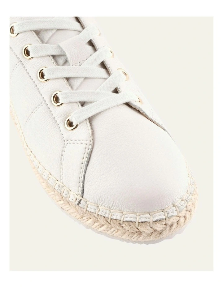 Cove Leather Espadrille Sneakers in White image 3