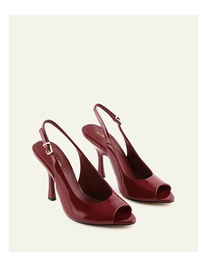 Rhoda High Heel Sandals in Ruby Red Patent image 2