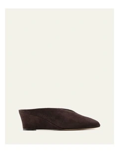 Ferris Mid Heel Sandals in Bitter Choc Suede