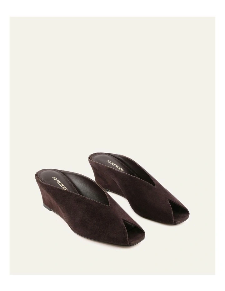 Ferris Mid Heel Sandals in Bitter Choc Suede image 2