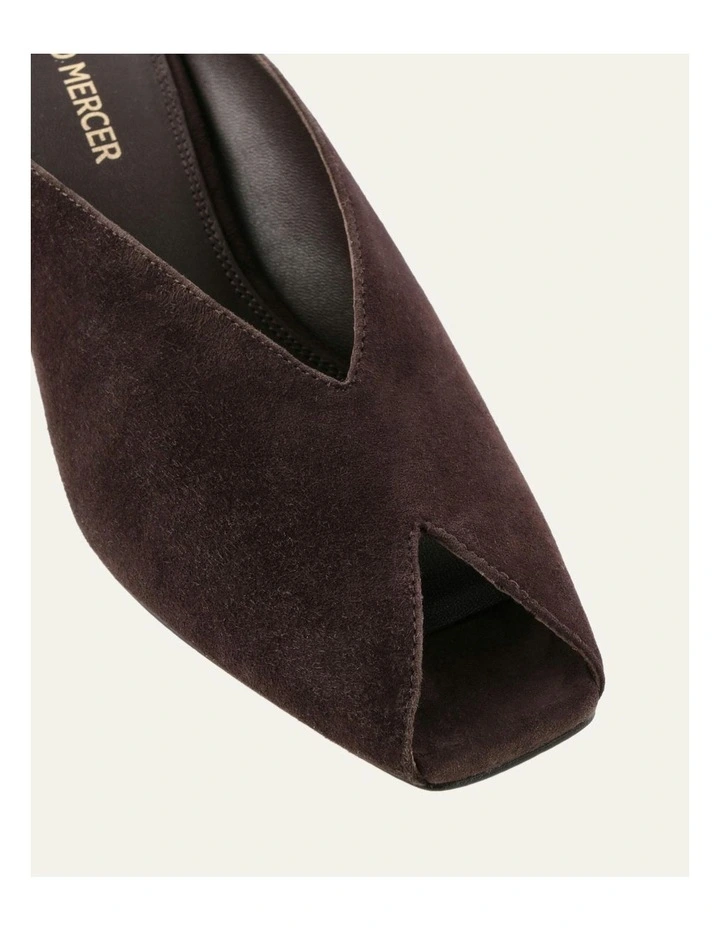 Ferris Mid Heel Sandals in Bitter Choc Suede image 3