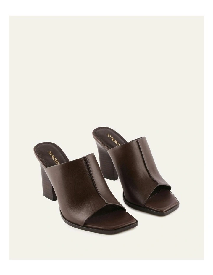 Zulu Leather High Heel Sandals in Bitter Choc image 2