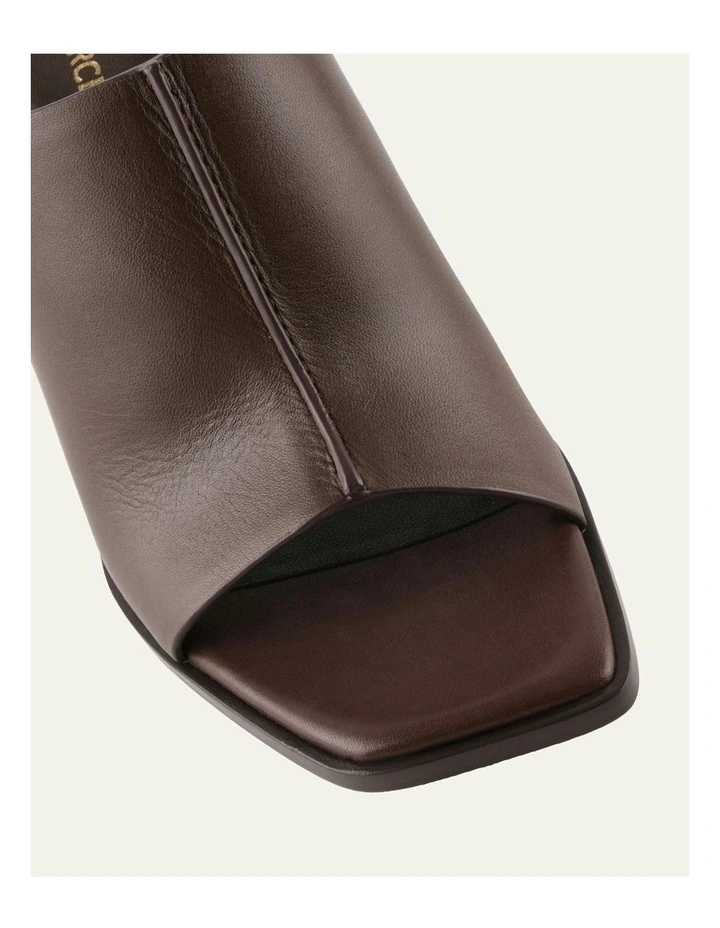 Zulu Leather High Heel Sandals in Bitter Choc image 3