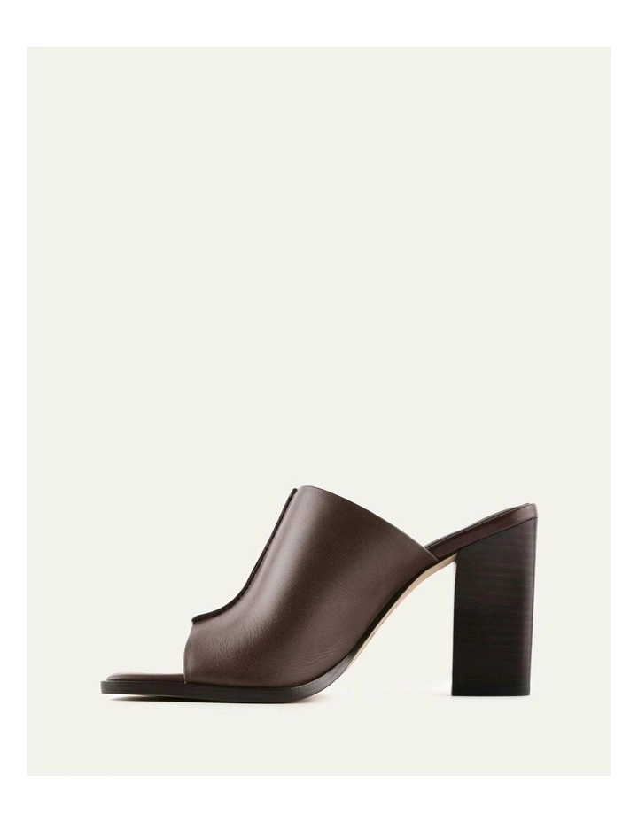 Zulu Leather High Heel Sandals in Bitter Choc image 5