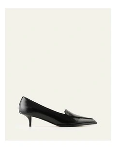 Ruth Leather Low Heels in Black