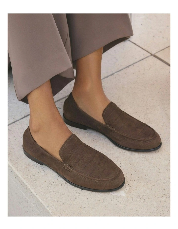 Millicent Loafers in Bitter Choc Croc image 2