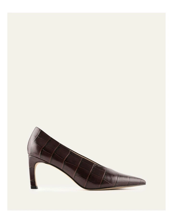 Marilyn Mid Heels in Mahogany Croc image 1