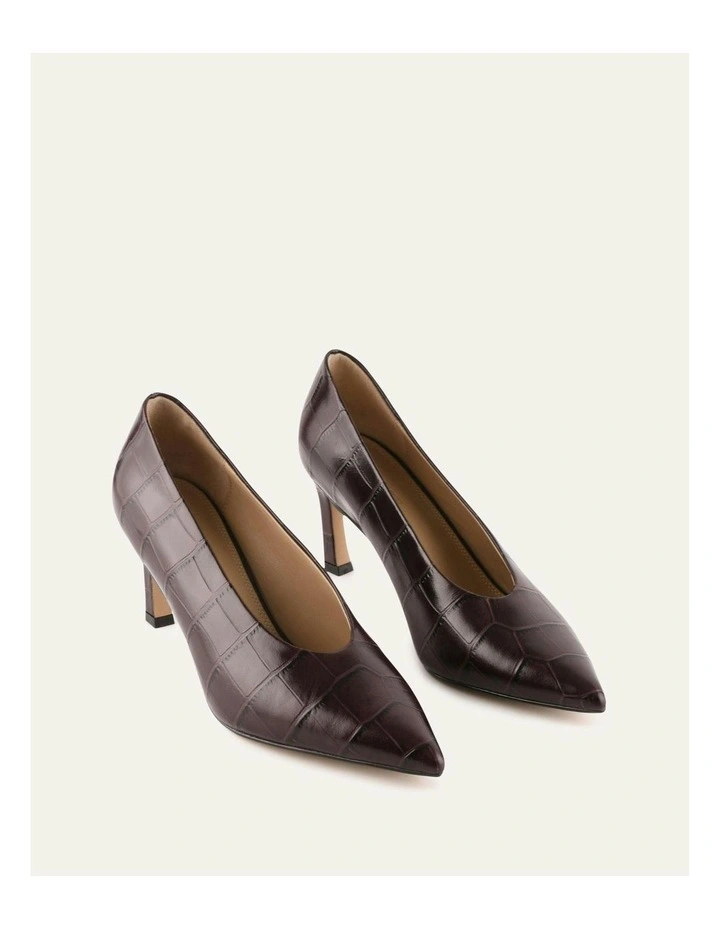 Marilyn Mid Heels in Mahogany Croc image 2