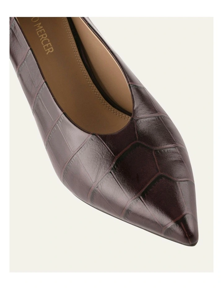 Marilyn Mid Heels in Mahogany Croc image 3
