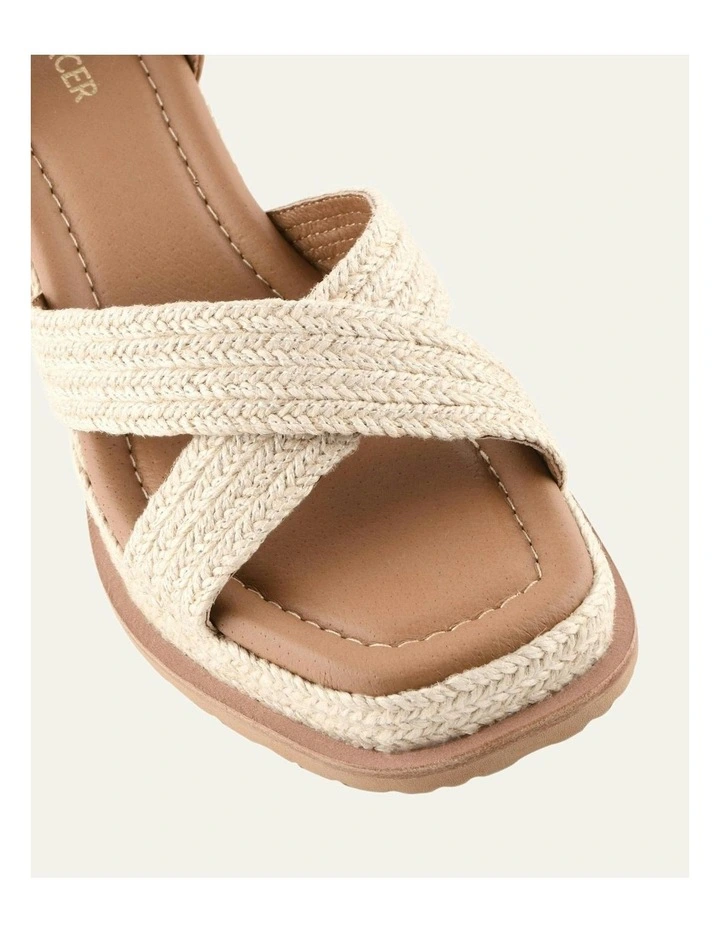 Wendell Leather High Heel Wedges in Tan image 3