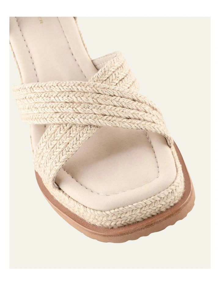 Wendell Leather High Heel Wedges in Off White image 3