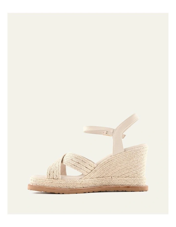 Wendell Leather High Heel Wedges in Off White image 5