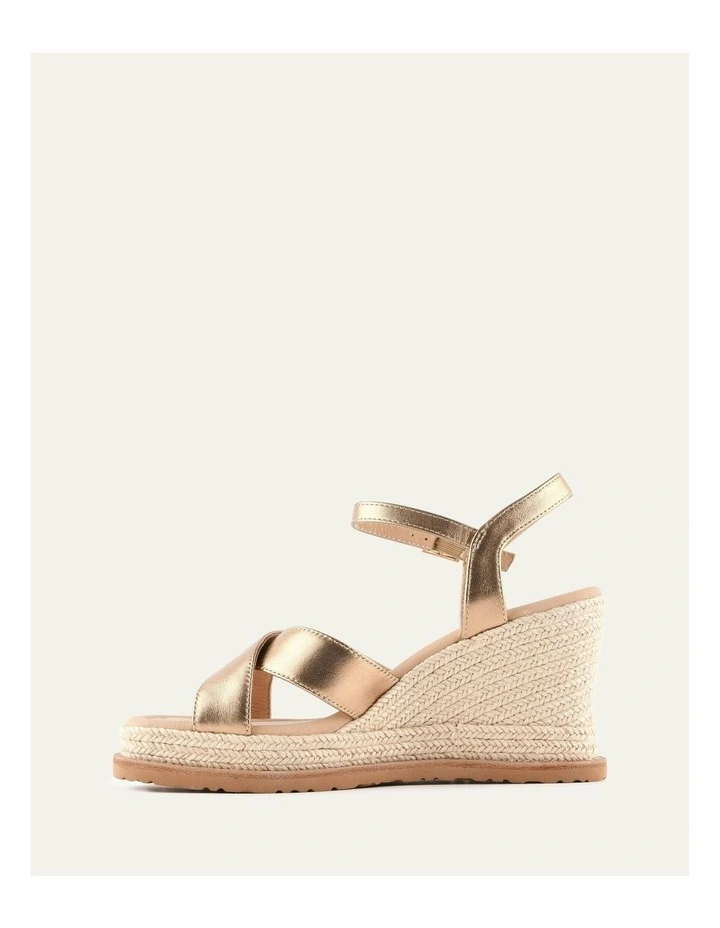 Wendell Leather High Heel Wedges in Gold image 5