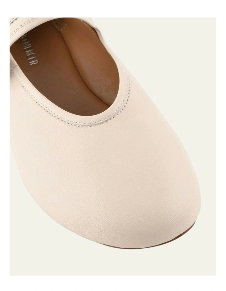 Lenny Leather Casual Flats in Off White image 3