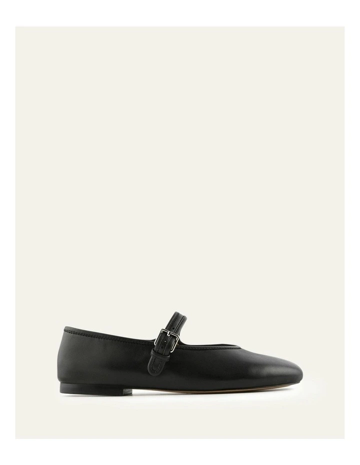 Lenny Leather Casual Flats in Black image 1