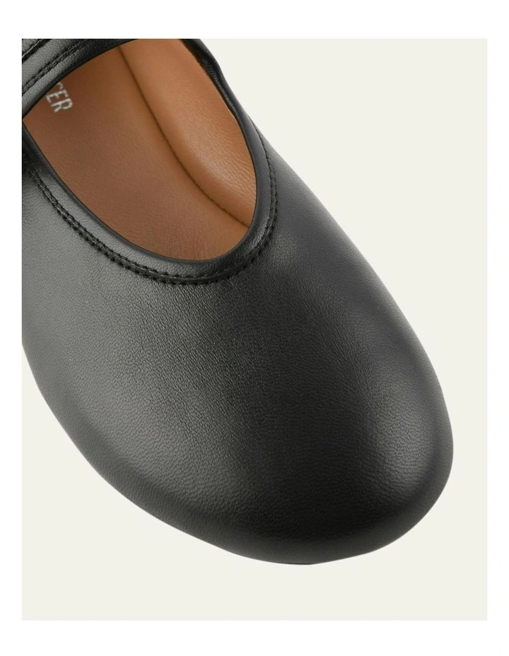 Lenny Leather Casual Flats in Black image 3