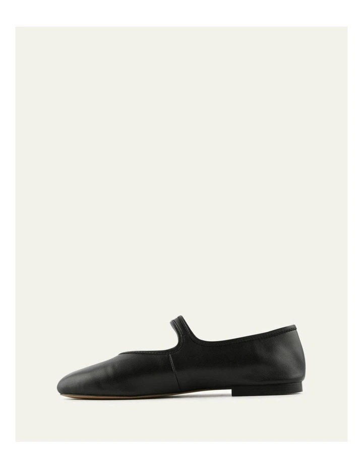 Lenny Leather Casual Flats in Black image 5