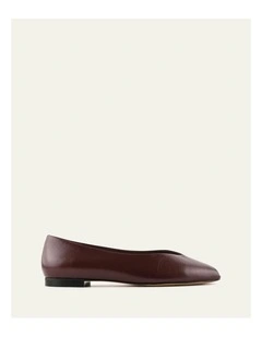 Patsy Leather Casual Flats in Merlot