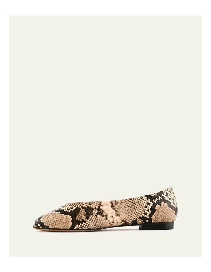 Patsy Snake Print Leather Casual Flats in Beige image 5