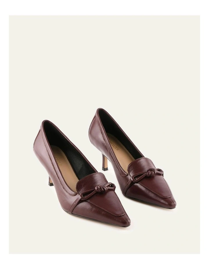 Joanie Leather Mid Heels in Merlot image 2