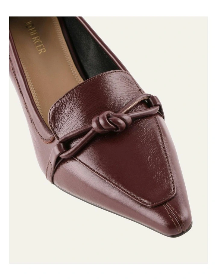 Joanie Leather Mid Heels in Merlot image 3