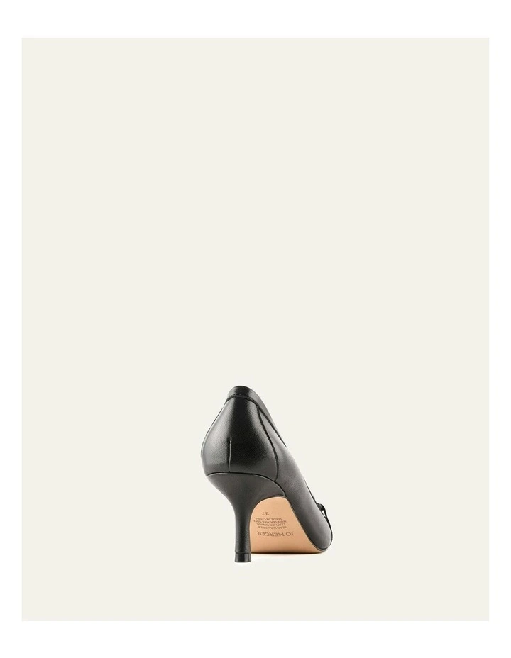 Joanie Leather Mid Heels in Black image 4