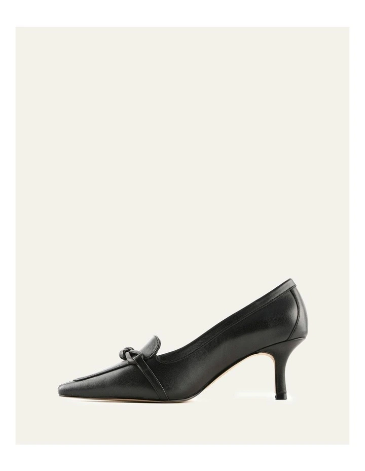 Joanie Leather Mid Heels in Black image 5