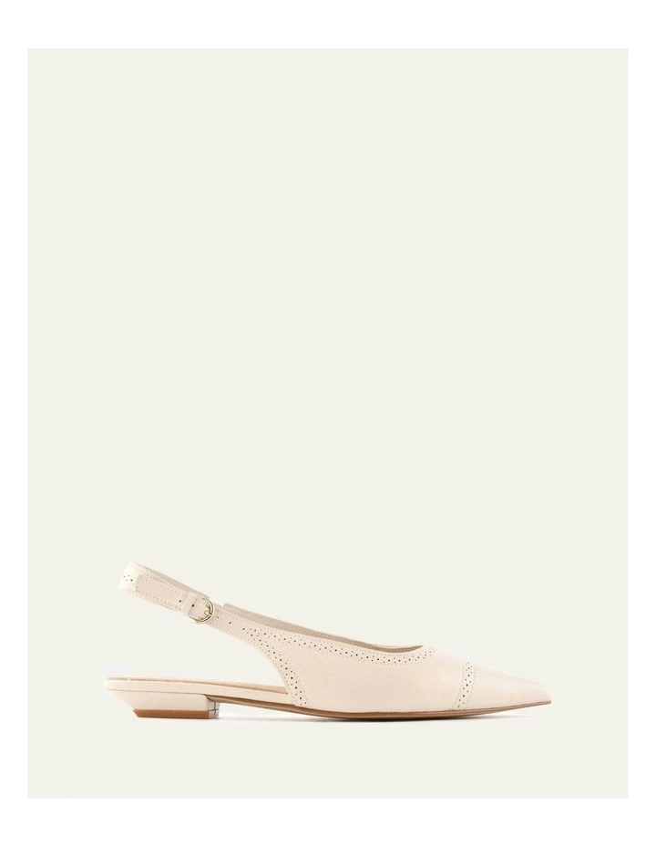 Anwar Leather Dress Flats in Off White image 1
