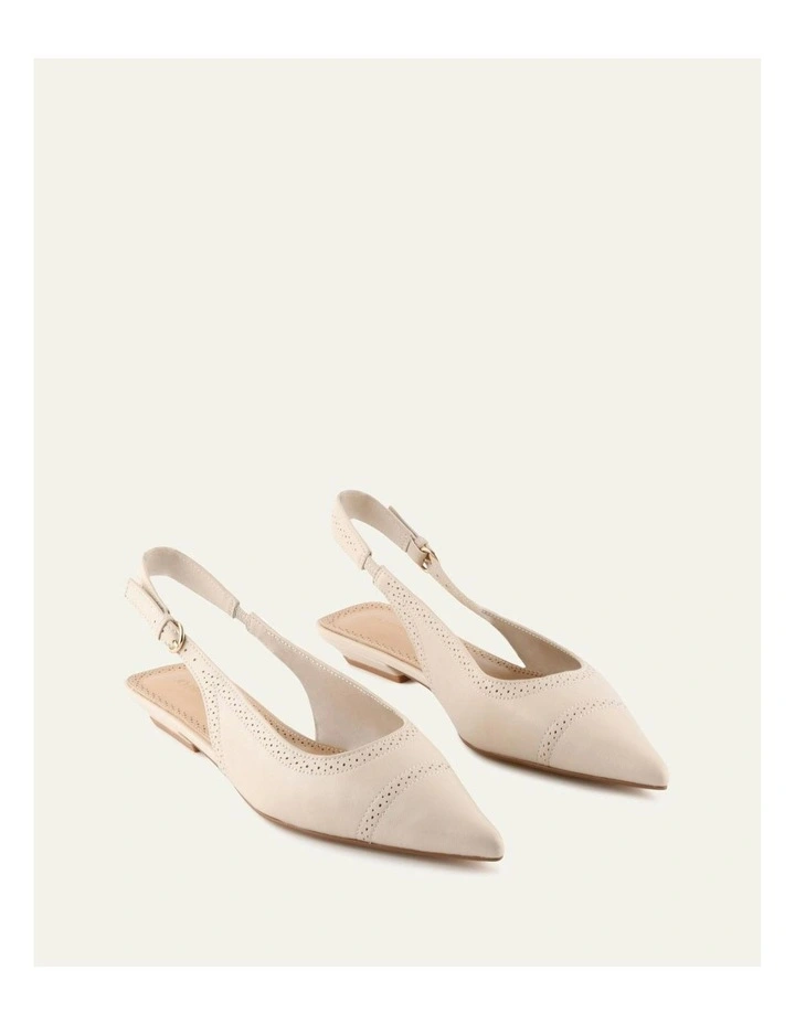 Anwar Leather Dress Flats in Off White image 2