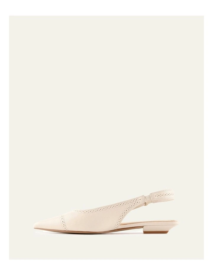 Anwar Leather Dress Flats in Off White image 4