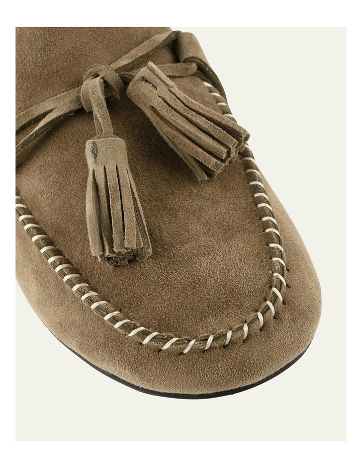 Bass Suede Loafers in Olive image 3