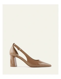 Lainey Mid Heels in Sepia Patent
