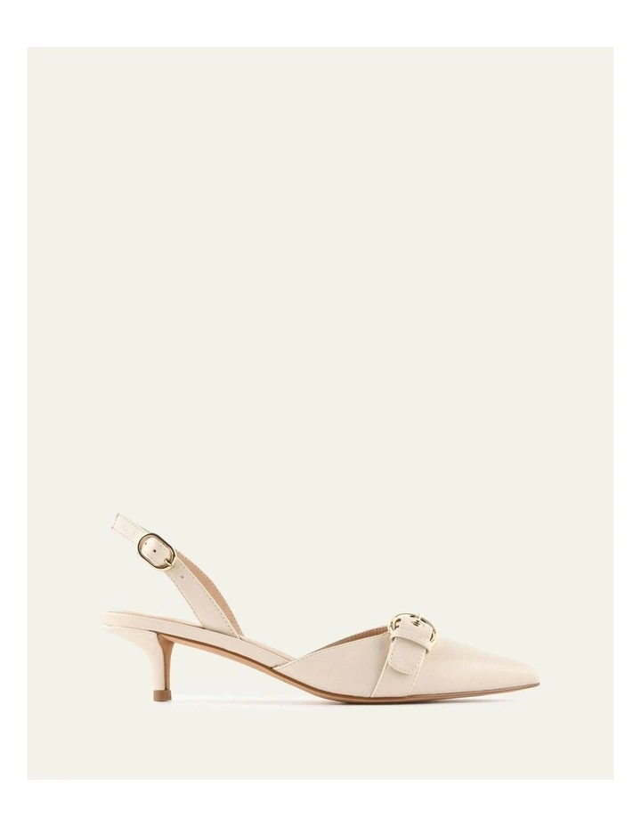 Ranger Leather Low Heels in Off White image 1