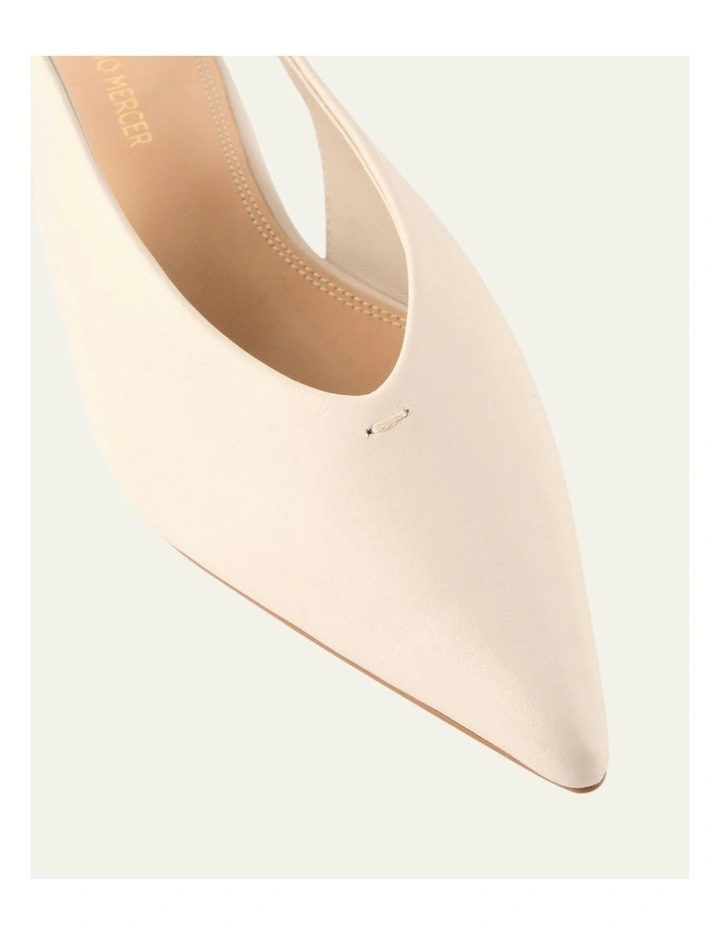 Albie Leather Dress Flats in Off White image 3